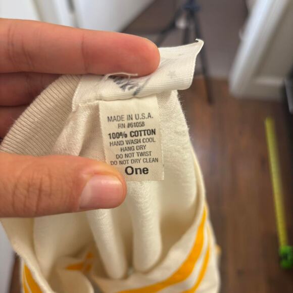 Vintage Retro White and Yellow Baseball Jersey From the 70s One Size - Picture 6 of 6